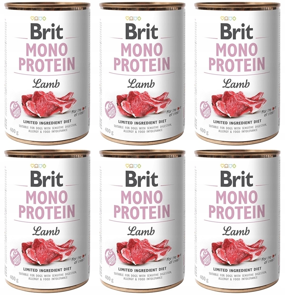 Brit Mono Protein Lamb Jagnięcina Puszka 6 x 400 g
