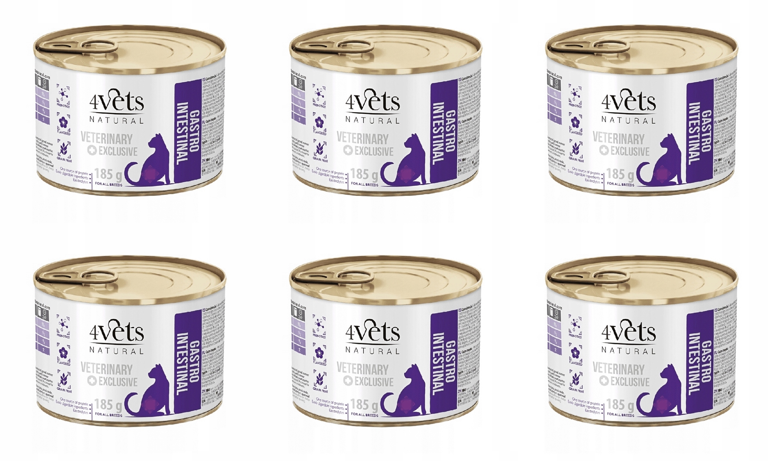 4Vets Natural Cat Gastro Intestinal 6 x 185g