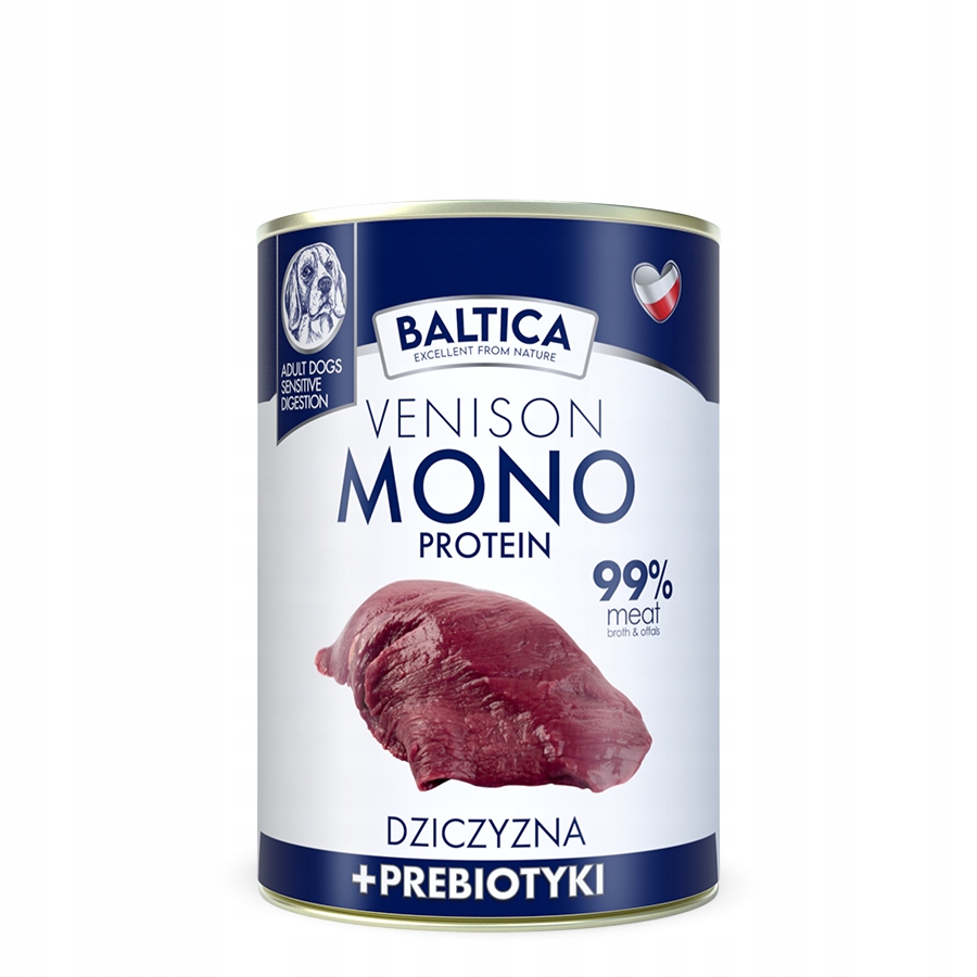 Baltica Monoprotein Dziczyzna z Prebiotykami dla psa Puszka 400g