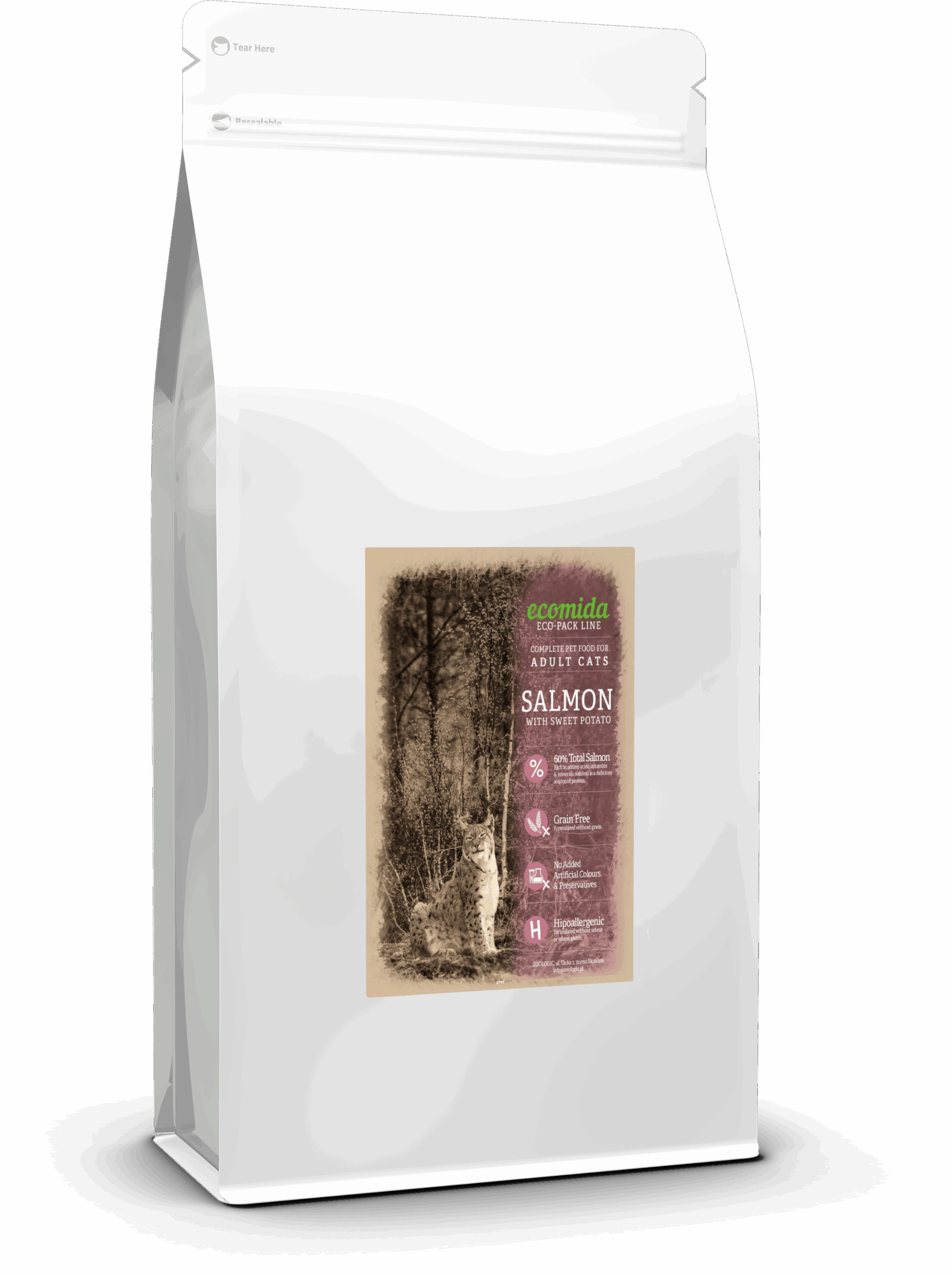 Ecomida - Monob. Hypo. Bez zbóż Łosoś 2 kg - kot dorosły