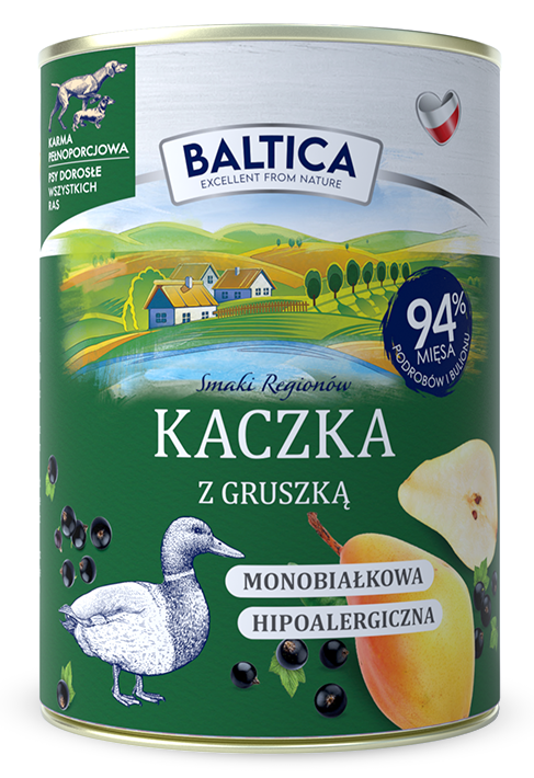 Baltica Kaczka z Gruszką  400 g - Karma Mokra pies dorosły