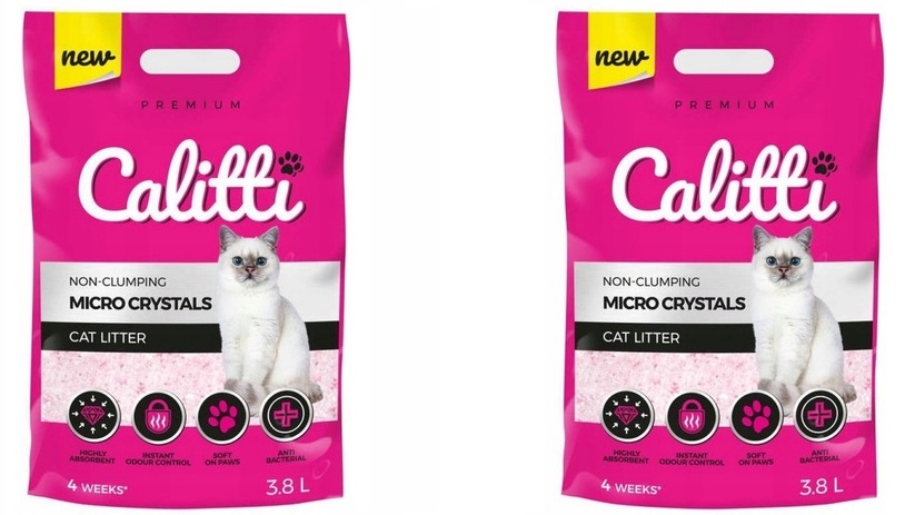 Calitti MICRO Crystals Silkonowy Żwirek 2 x 3,8l do kuwet kocich, drobny