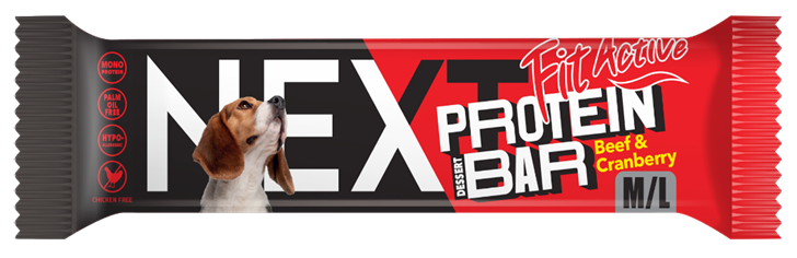 Fit Active NEXT Proteinowy baton 55g Wołowina & Żurawina - przysmak dla psa