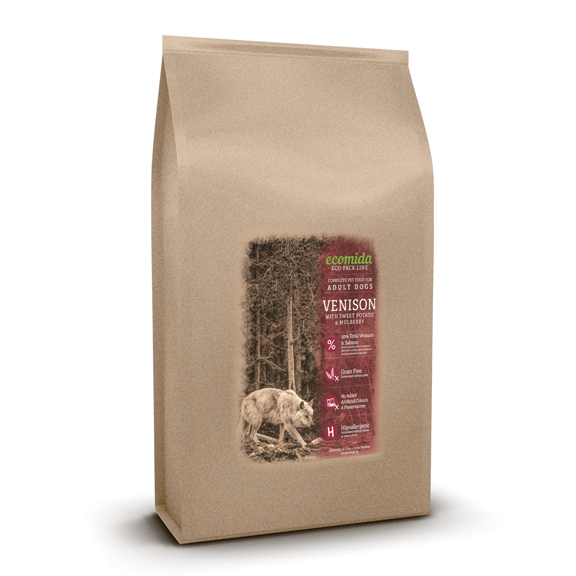 Ecomida Hypo. Bez zbóż Jeleń, Łosoś 15 kg - pies dorosły