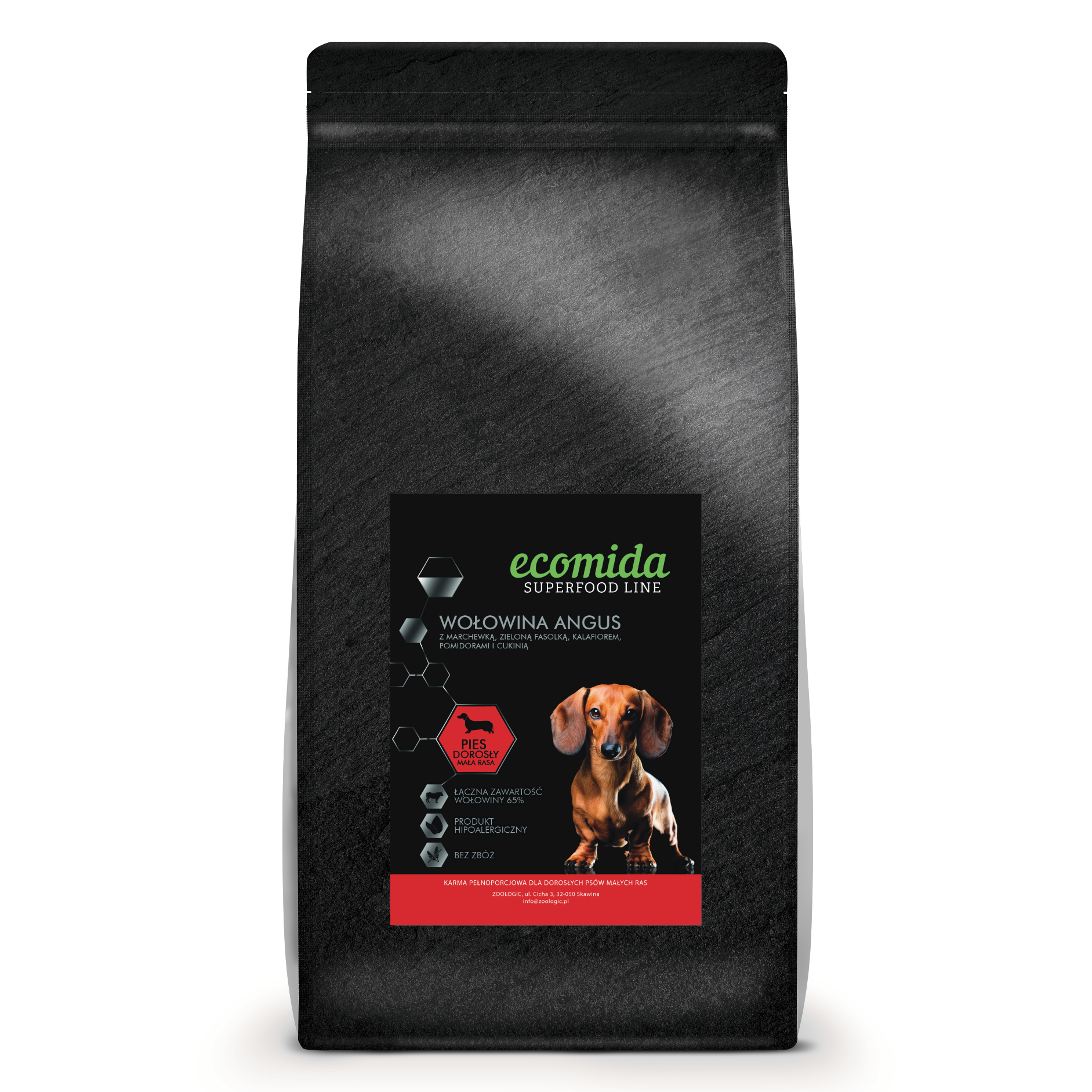 Ecomida Superfood 65 % Wołowina Angus 2kg, Psy ras małych  Bez zbóż HYPO