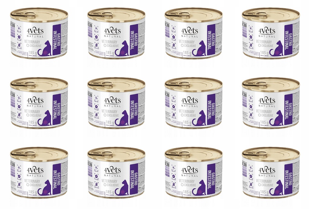 4Vets Natural Cat Gastro Intestinal 12 x 185g