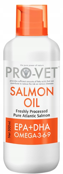 PRO-VET Salmon Oil 500 ml Suplement diety olej z łososia dla psów i kotów