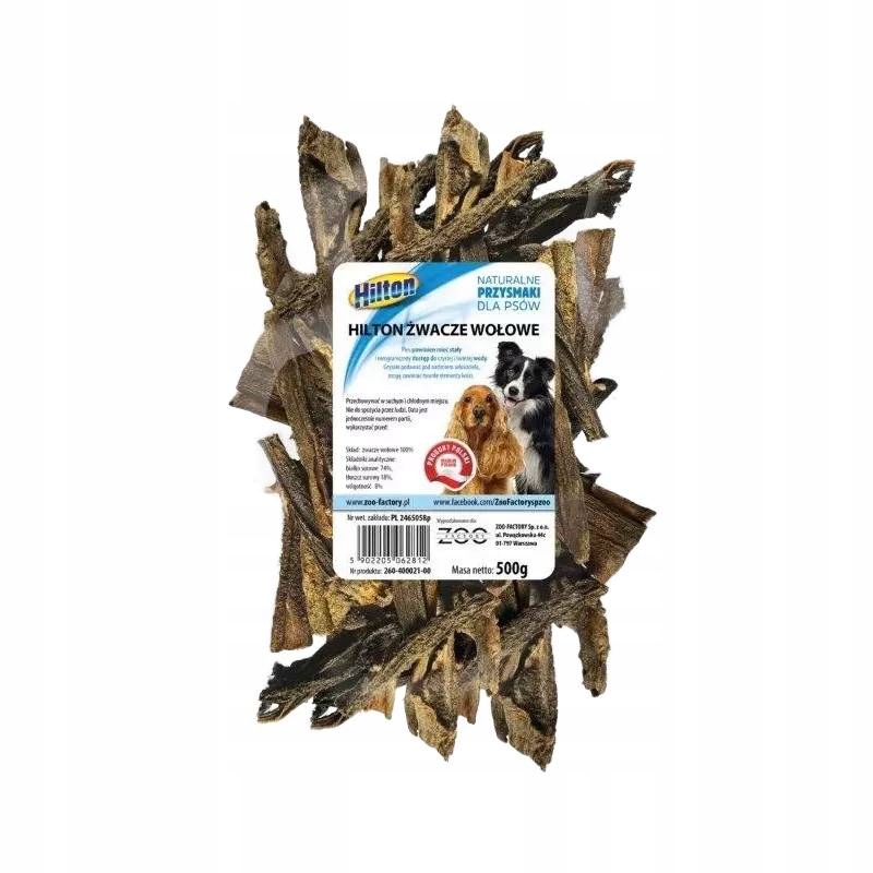 Hilton Przysmak Dla Psa Żwacze Wołowe 500g Doskonałe Źródło Probiotyków