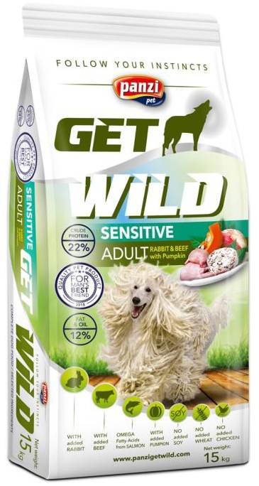 GetWild SENSITIVE Królik & Wołowina z Dynią 15kg -  bez pszenicy i kurczaka