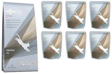 TROVET CAT FRD Intestinal z rybą sucha karma 3 kg + 6 saszetek 85g