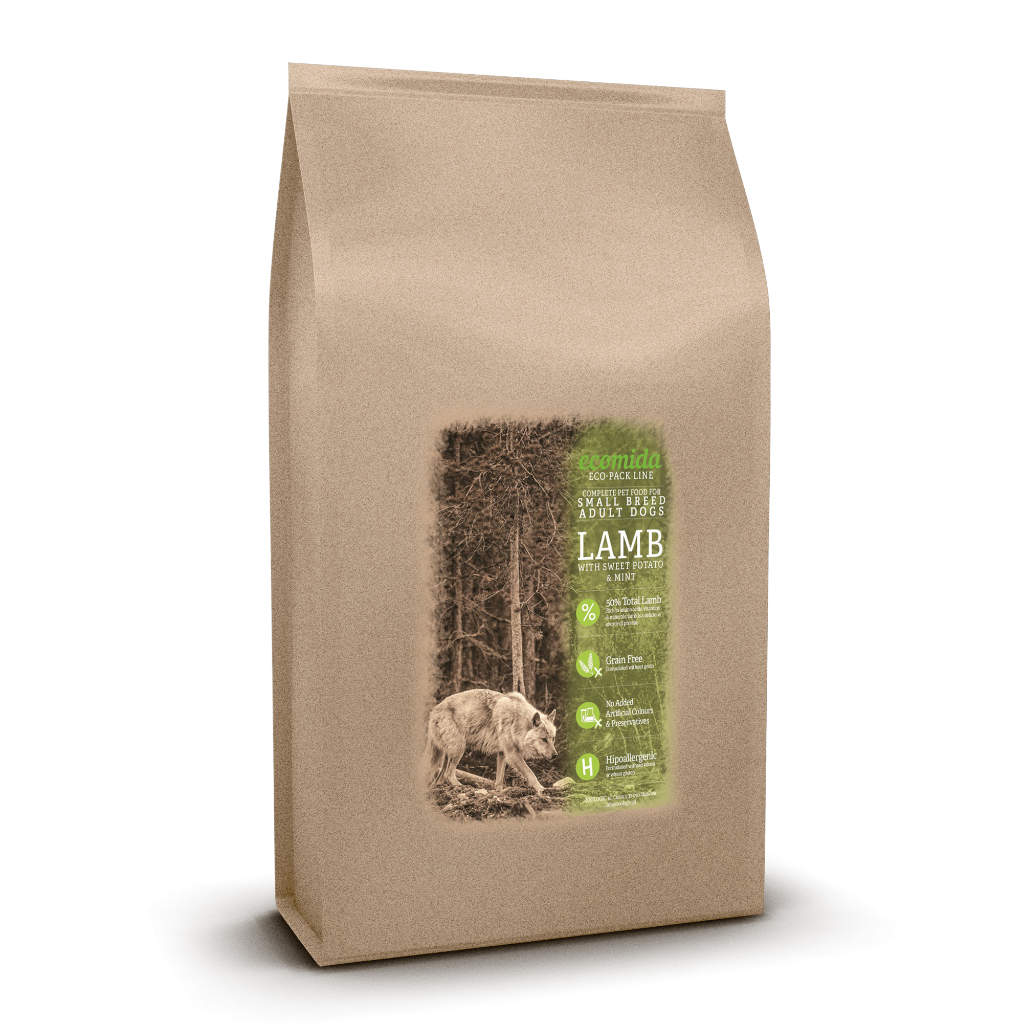 Ecomida Bez zbóż  Mono Jagnięcina 6 kg Karma Hipoalergiczna Psy Ras Małych