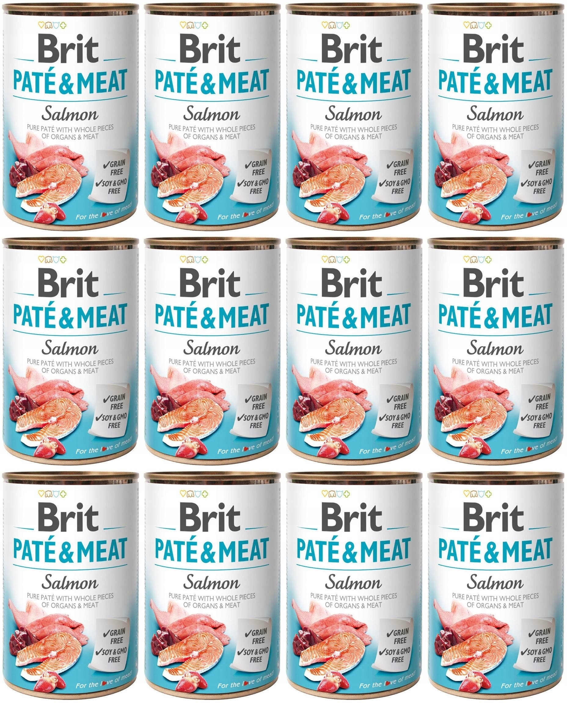 Brit Pate&Meat Dog Salmon 12 x 400 g mokra karma dla psów
