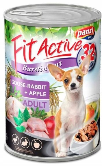 Fit Active Dog Adult - Gęś, Królik karma mokra psy dorosłe puszka 415 g