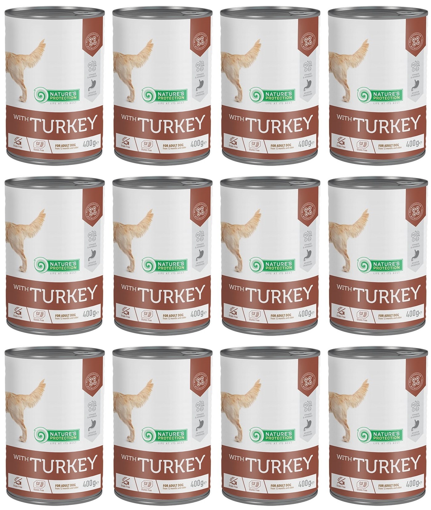 Nature's Protection Sensitive Turkey Indyk 12 x 400g mokra karma dla psów