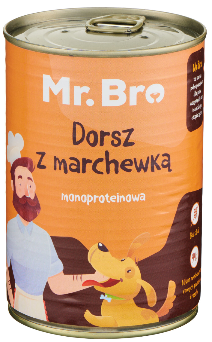 Mr. Bro Dorsz z Marchewką Monoproteinowa karma mokra dla psa 400g