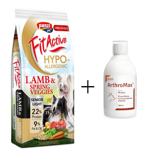 Fit Active Hypoallergenic Light Senior Lamb Monobiałkowa 15 kg + Arthromax