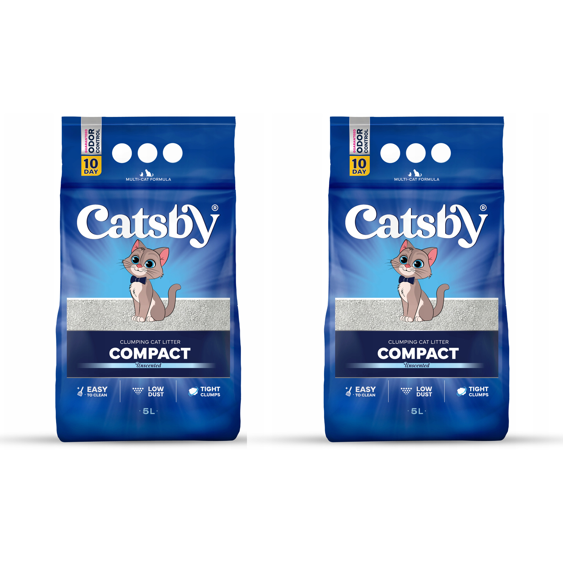 Catsby Compact bezzapachowy 2x5l żwirek bentonitowy