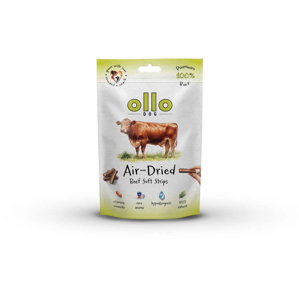 Ollo Air Dried 100% Beef Strips Przysmaki dla Psów Wołowina 80g