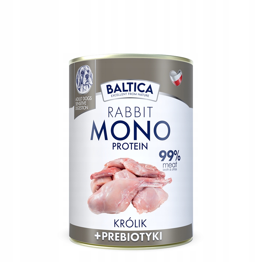 Baltica Monoprotein Królik z Prebiotykami dla psa Puszka 400g