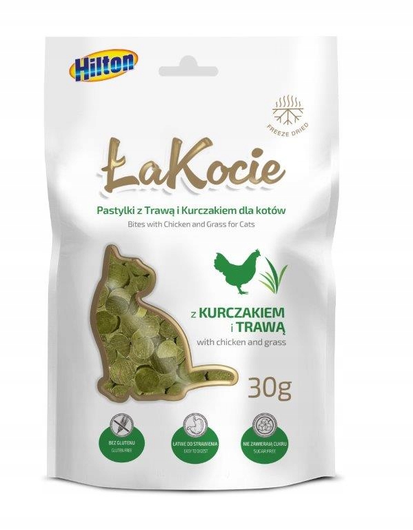 HILTON ŁaKocie – Pastylki z Trawą i Kurczakiem dla kotów 30g