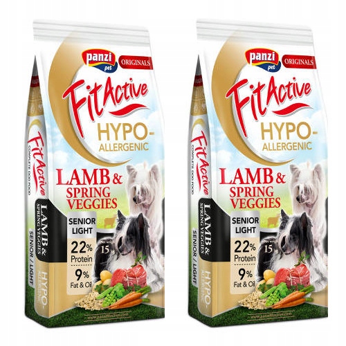 Fit Active Dog Hypoallergenic Light Senior Lamb Monobiałkowa 2 x 15 kg