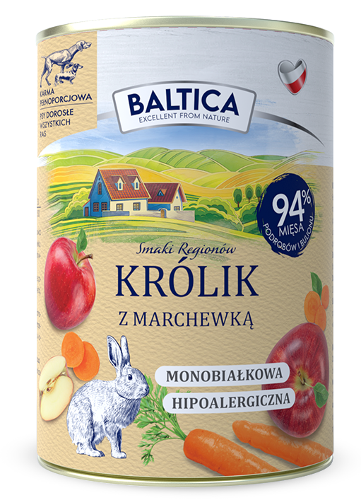 Baltica Królik z Marchewką 400 g - Karma Mokra pies dorosły