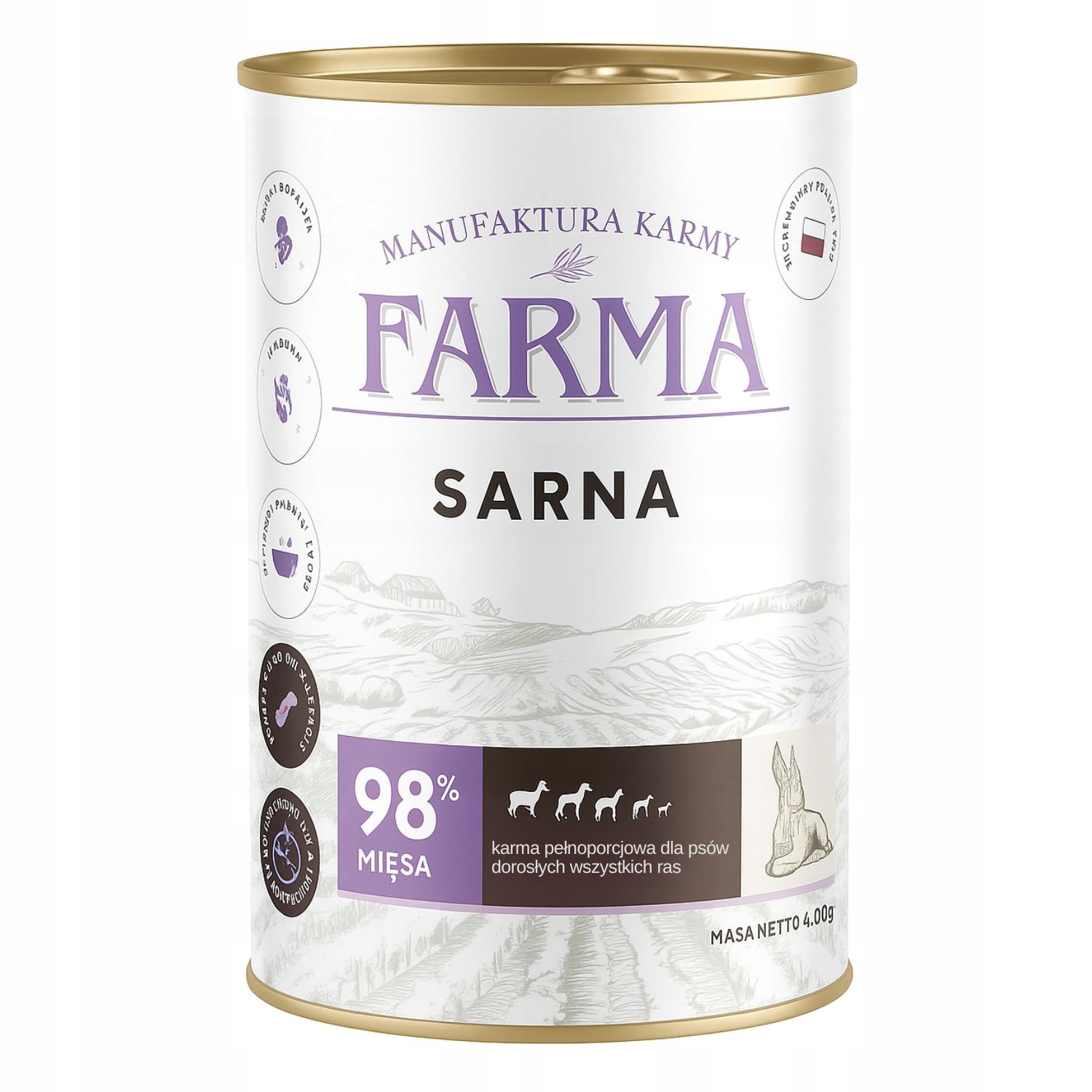 FARMA Select Jeleń karma mokra dla psa puszka 400g