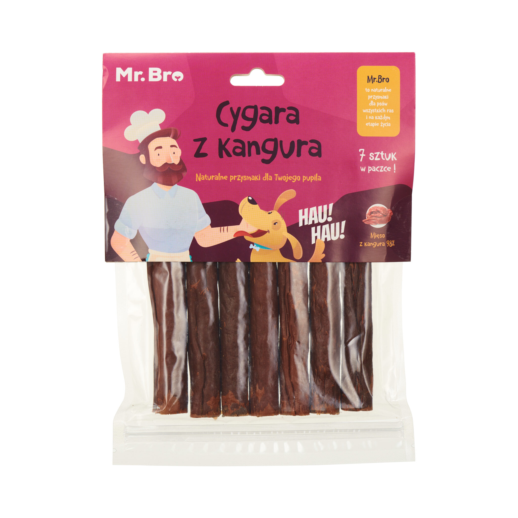 Mr. Bro Cygaro z Kangura Naturalny przysmak dla psa  175 g (7szt) 98% mięsa
