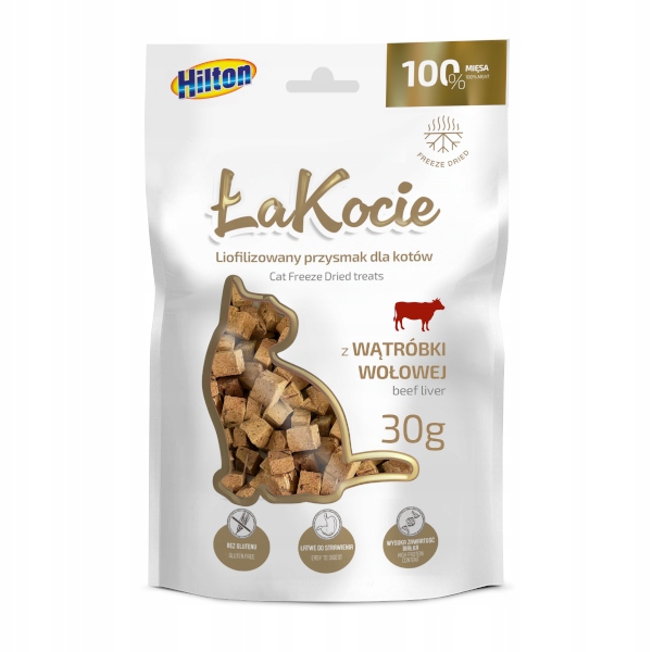 Hilton ŁaKocie Liofilizowany Przysmak z Wątróbki Wołowej dla Kota 30 g