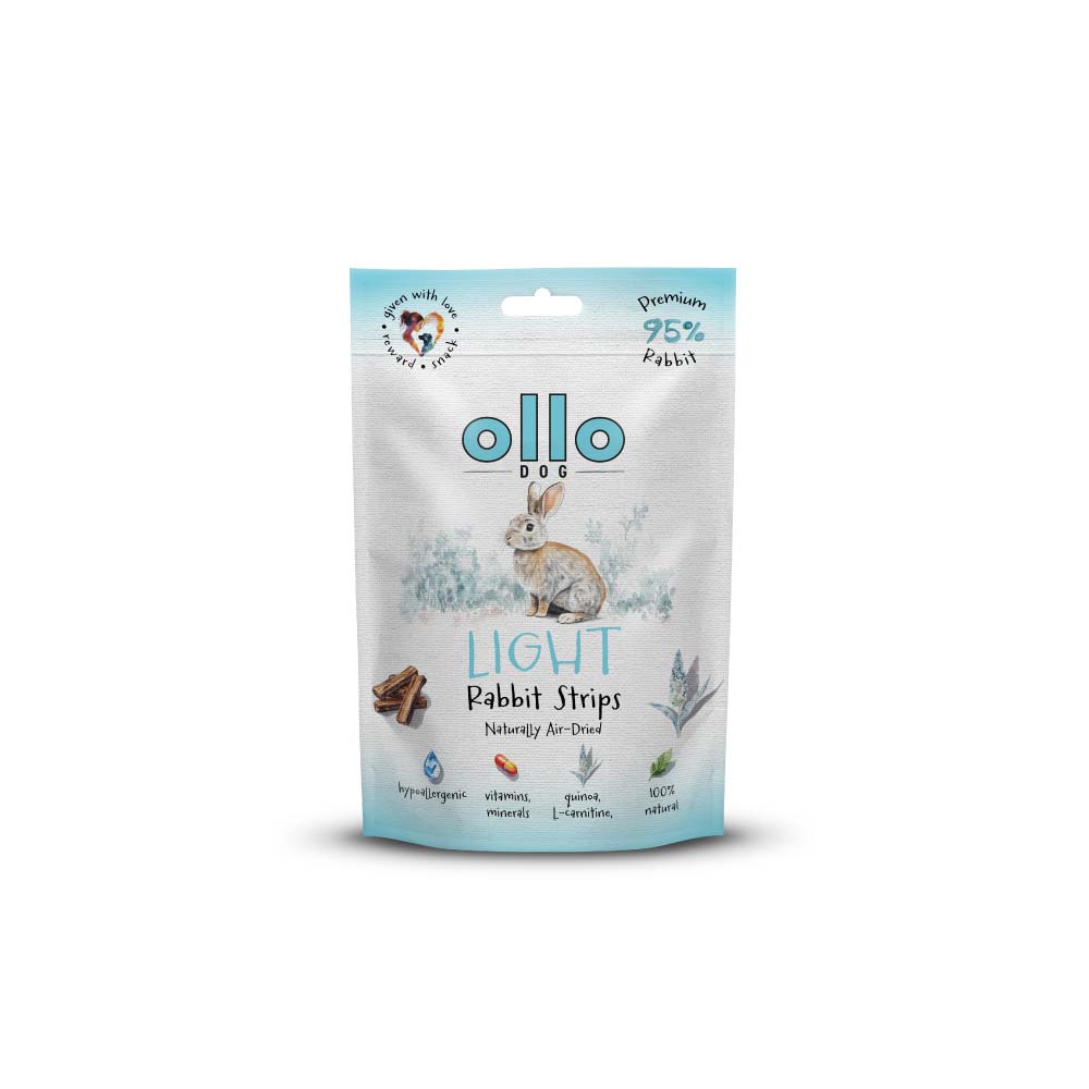 Ollo Air Dried Light Rabbit Strips Przysmaki Niskotłuszczowe dla Psów Króilk 80g